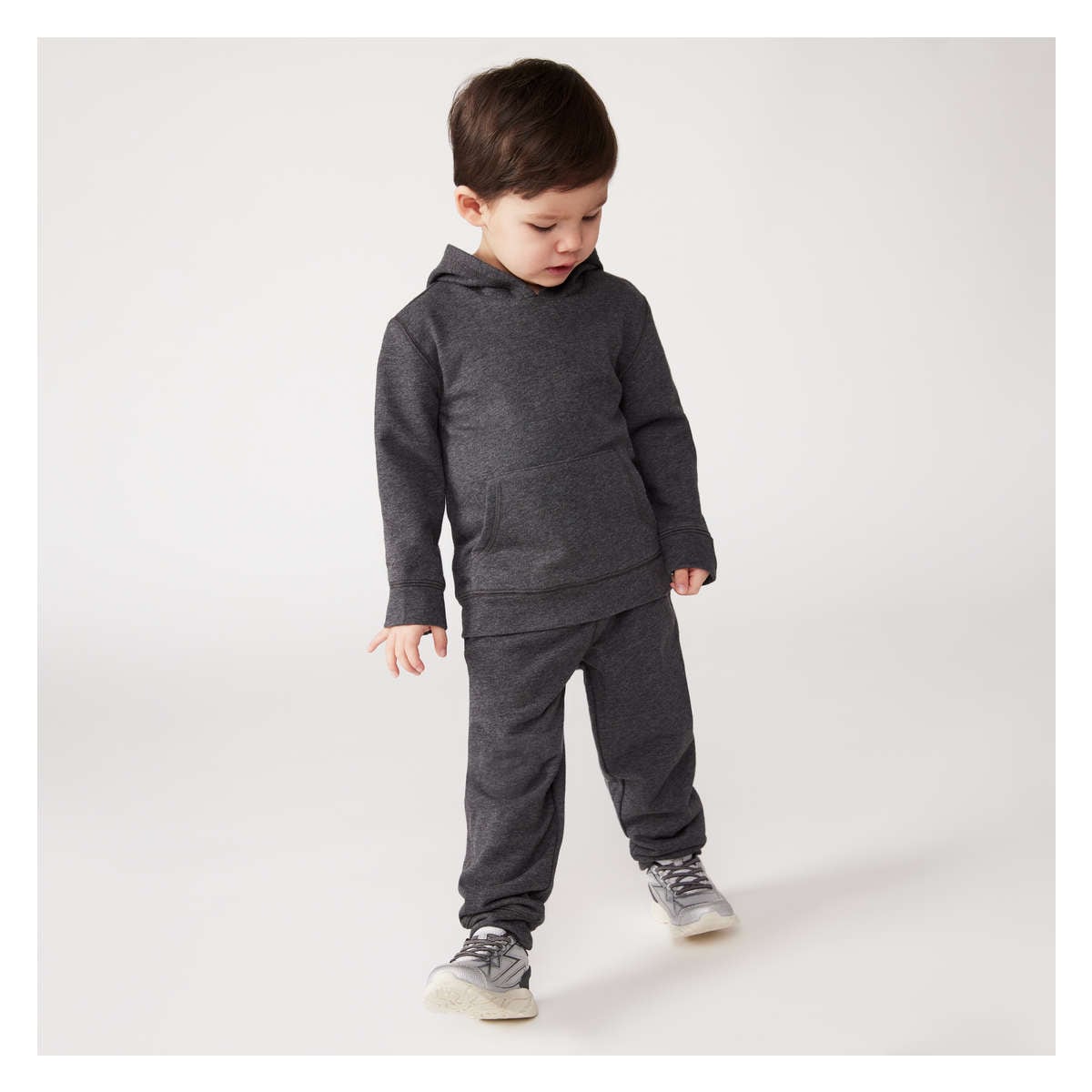 Toddler Boys Pullover Hoodie in Dark Grey Mix from Joe Fresh